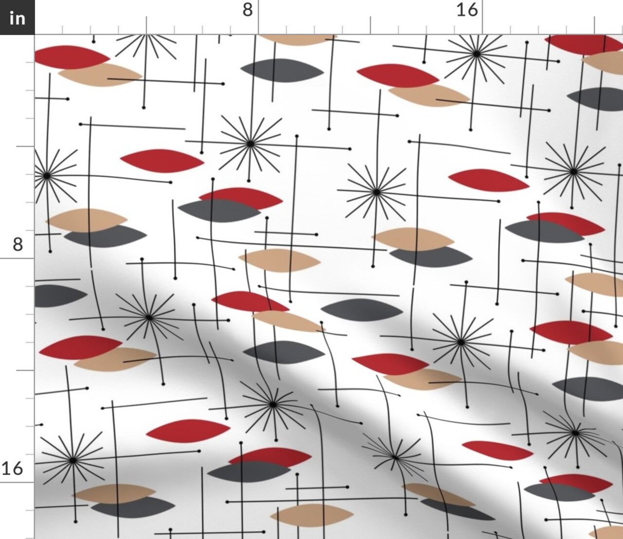 Modern Space Age A Mid Century Modern Retro Inspired Atomic Era 1950S 1960S Look Custom Printed Fabric by Spoonflower Various Fabrics by the Yard or Fat Quarter